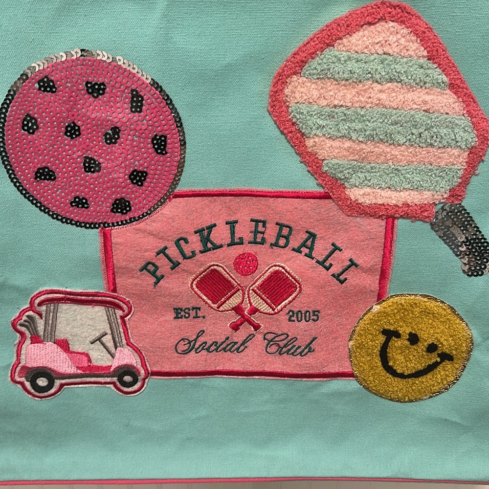 NWT Pickleball Social Club Tote Bag - Blue and Pink